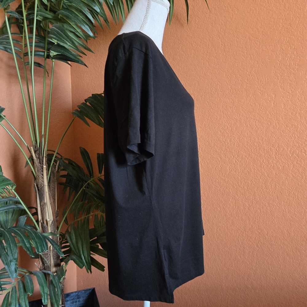 3/$25 Members Mark Essential V Neck Tee Shirt Soft XXL Basic Black Modal Pima - Picture 2 of 7